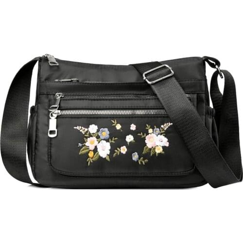 Fashion Embroidery Women Shoulder Bags Waterproof Oxford Female Messenger Bags Crossbody Bags Tote Quality Handbag