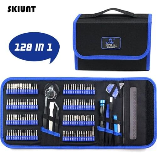 SKIUNT 128 In 1 Screwdriver Set Precision Slotted Phillips Torx Screw Driver Bits Multifunctional Household Repair Hand Tool Kit