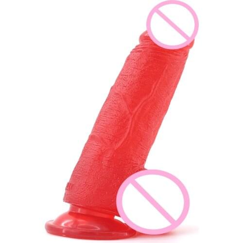 NNSX Straight plump testicular penis Transparent wine red new product dildo anal plug butt plug male female lesbian gay sex toy