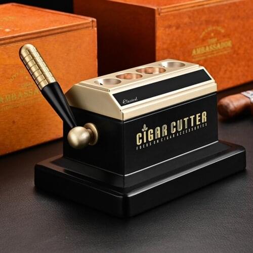 JIFENG Noble Table Cutter Alloy & Stainless Steel Dual Blades Cigar Cutter Super Sharp Cutting Hole Tobacco Cutting For COHIBA