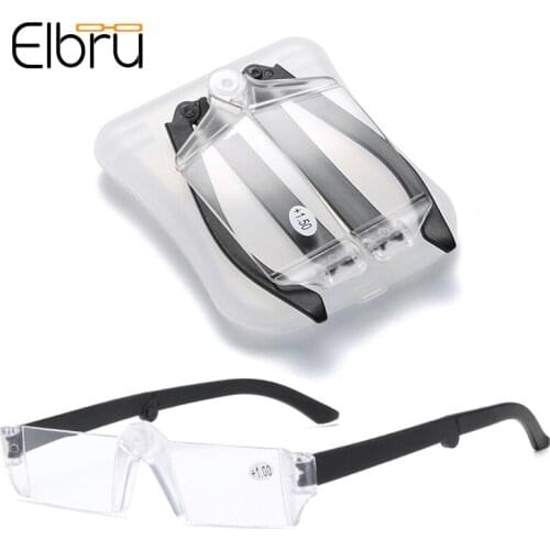 Elbru Fashion Beetle Shaped Reading Glasses Men Women Rotating Foldable Hyperopia Eyewear Portable Presbyopic Glasses With Case