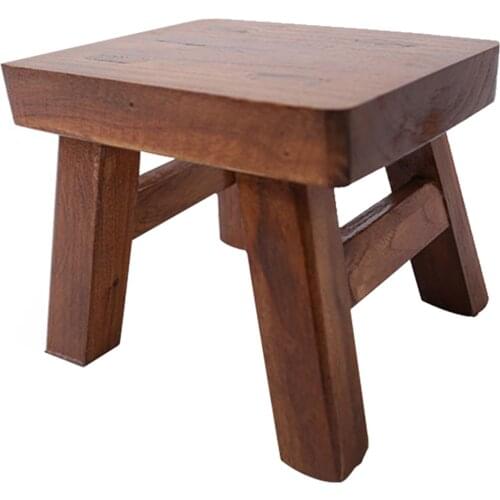 Solid Step Ladder Furniture Gift Portable Wooden Stool With 4 Legs Hallway Home Decor Bathroom Stable Bedroom Baby Kids