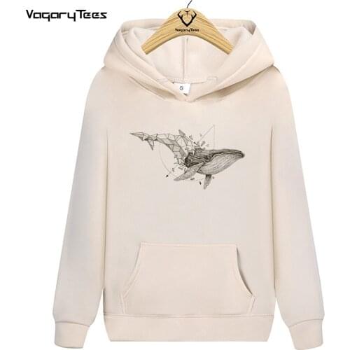 Killer whale geometric Graphic Pullovers Classic Print Sweatshirt Hoodies Hip Hop Unisex Streetwear Cartoon Tops