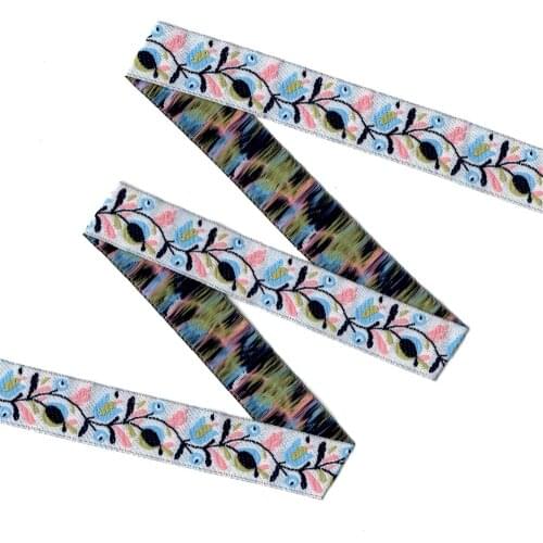 ZERZEEMOOY 20MM 10YARD/LOT Colorful Flower Jacquard Ribbon MZZD18121405