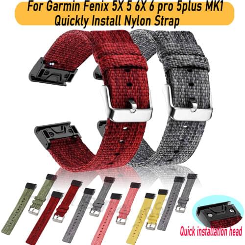 Watch Strap 22/26MM Quick Release For Garmin Fenix6 6X 6X Pro Easyfit Correa Band /Fenix 5X 5 5 Plus Forerunner935 3 Nylon Strap