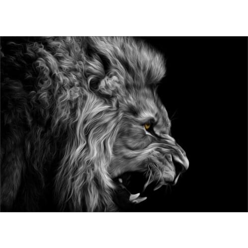 Lion Roaring Art print Silk poster Home Wall Decor