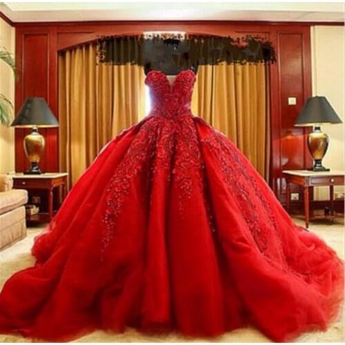 Red Ball Gorgeous 2018 New Sparkle Backless Real photos Tulle Appliques Lace bridal gown Custom made mother of the bride dresses