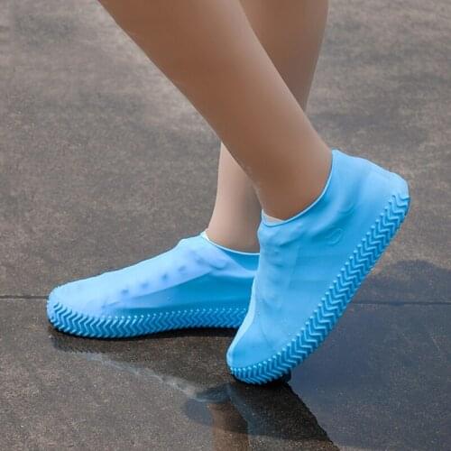 Silicone Durable Waterproof Shoe Cover Anti Slip Reusable Thickened Cover Outdoor FK88