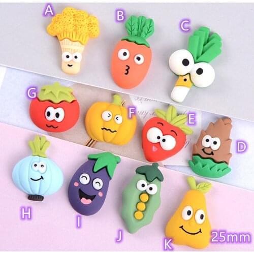 Resin Lovely Cartoon Flatback Cabochon Scrapbook 20pcs Vegetable Foods Kawaii DIY Embellishments Accessories