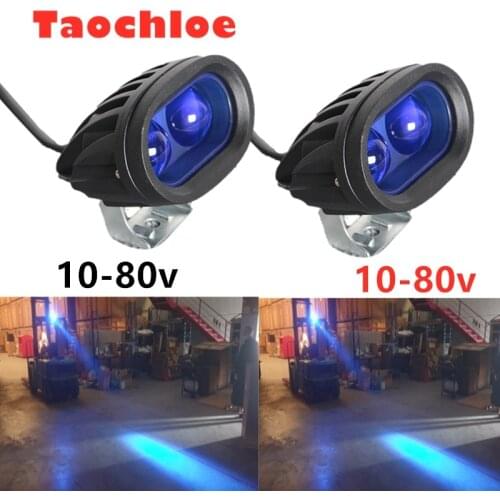 2pcs 3'' 20W LED Warning Light Blue Signal Lamp Forklift Truck Spot Safety Light led Spotlight Car Driving light Waterproof IP67