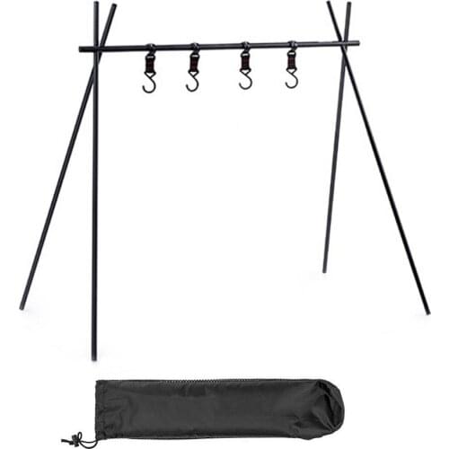 Outdoor Folding Hanging Rack Shelf Camping Portable Clothes Storage Hanger Cookware Eequipment Hanging Rack Triangle Rack