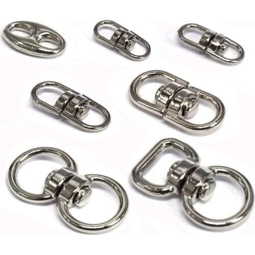 10pcs/pack Silver Metal Swivel Hook Clasp Key Chains Keyrings Connectors For Lanyards Paracord Handbag Bag Parts