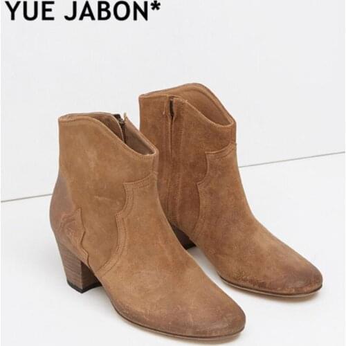 Hot Sales Women Boots Fashion Styles Ankle Shoes High Quality Genuine leather Casual Shoes Woman Winter Shoes Chunky High Heels