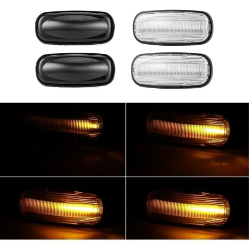 1 Pair Amber Dynamic Flowing LED Side Marker Light For Land Rover Discovery 2 1999-2004 Defender Freelander 1 2002-2005