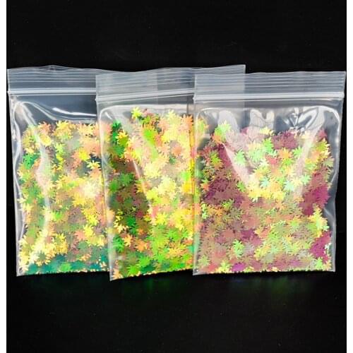 10g Maple Leaf Nail Glitter Sequins Holographic Fall Leaves Paillette Chameleon Sparkles Nails Flakes Foil Autumn Designs 3D Tip