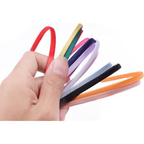 10pcs 5mm Satin Headbands Colored Adult Kids Ribbon Hairband Women Covered Hair Band Multicolor Girl Headwear jewelry