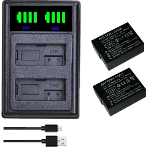 2pcs DMW-BLC12 BLC12 DMW-BLC12E DMW-BLC12PP Camera Battery for Panasonic Lumix DMC-G85,FZ200,FZ1000,G5,G6,G7,GH2,GX8