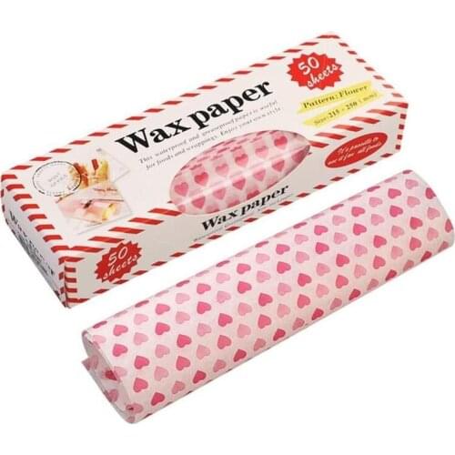 50pcs Wax Paper Food Grade Baking Tray Wrapping Paper Kitchen Baking Tool Bread Burger Fries Oil Paper Food Wrappers Wax Paper