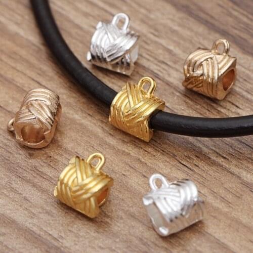 50pcs Gold Bail Tube Beads Spacer Bead Bail Beads Bead Hanger for Bracelet Pendant Jewelry Making and Crafting