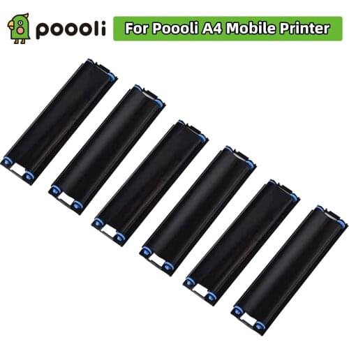 6 Rolls Poooli Printer Ribbons Thermal Transfer Ribbon Printer Supplies Compatible with Poooli A4 Mobile Printer (2Rolls/Box)