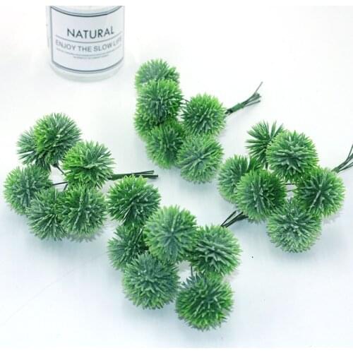 6 pieces / batch plastic dandelion artificial flower wedding decoration DIY handmade craft gift wreath berry fake flower