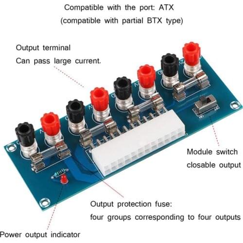 XH-M229 Power Supply 24Pins ATX Adapter Board Power Board Lead Module DC Plug Connector With USB 5V Port