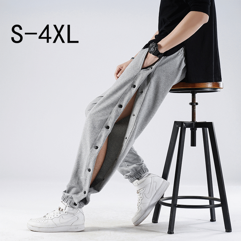 Breasted Pants Mens Multicolor Buttons Sports Casual Long Pants Daily Basketball Training Full Open Running Pants Tide Joggers