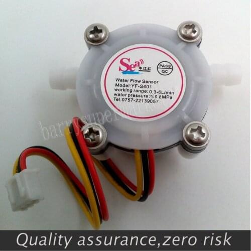 10PCS Water Coffee Flow Sensor Switch Meter Flowmeter Counter flow indicator caudalimetro 0.3-6L/min YF-S401 white G1/4