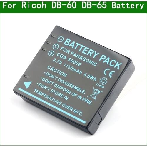 DB-60 DB-65 BJ-6 Digital Camera Battery for Ricoh Caplio R3 R30 R4 R40 R5 G600 G700 G800 GX200 GX100 WG-M1 GR Digital II III IV