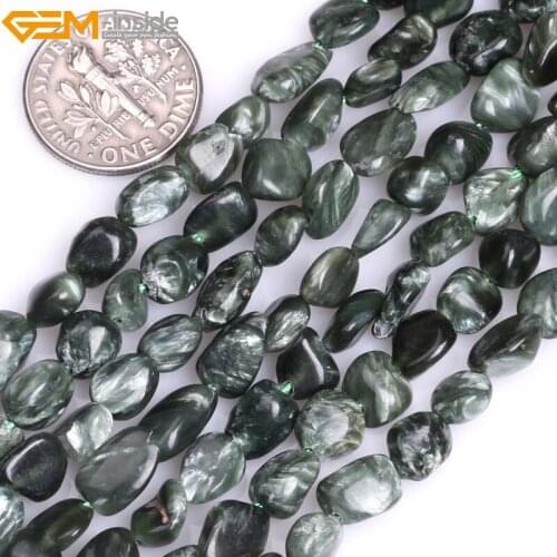 Gem-inside 6X9mm Freeform Potato Dark Green Kambaba Jaspers Stone Beads For Jewelry Making Beads 15inch DIY Beads Jewelry