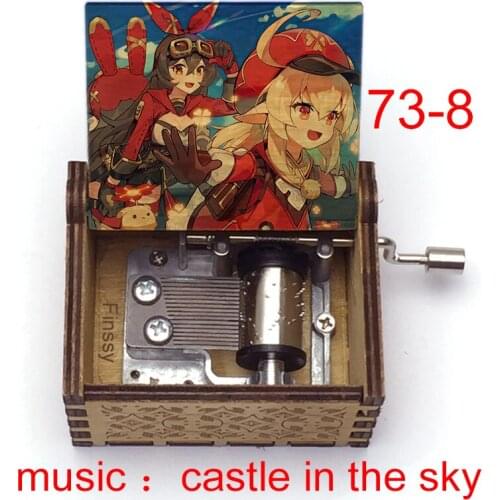 Genshin Impact qute figure hutao Klee print music castle in the sky Birthday Gift Halloween Christmas Gift Music Box Fans Gifts
