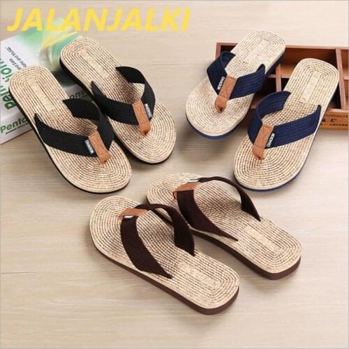 JALANJALKI Fashion Men Shoes Outdoor Beach Anti-Slip Male Flip Flop EVA Light Weight Soft Flat Sole Slipper Basic Sandals