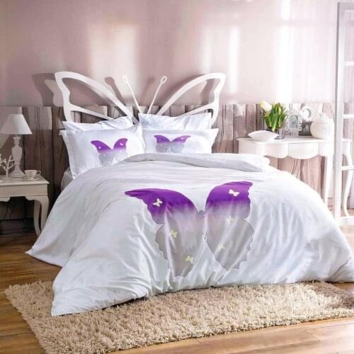 Crown Double Glow Satin Duvet cover set In The Dark Lilac