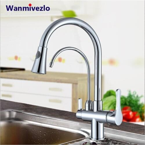 Stainless Steel Faucet On The Countertop/basin. Copper Kitchen Faucet Faucet Faucet Hot And Cold Faucet