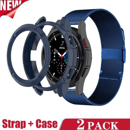 Metal Strap For Samsung galaxy watch4 classic 42mm Band Stainless Steel Bracelet For Galaxy watch4 classic 46mm Case Protector