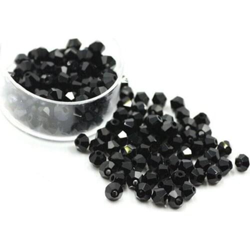 MHS.SUN 3MM-8MM Black Jet bicone crystal beads for jewelry accessories loose faceted spacer beads diy handcraft decoration