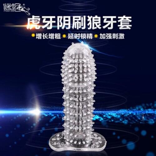 MizzZee 3 pcs Silicone Spike Dotted Ribbed Clear Condom Penis Extension Sleeve Adult Sex Toy Dropshipping