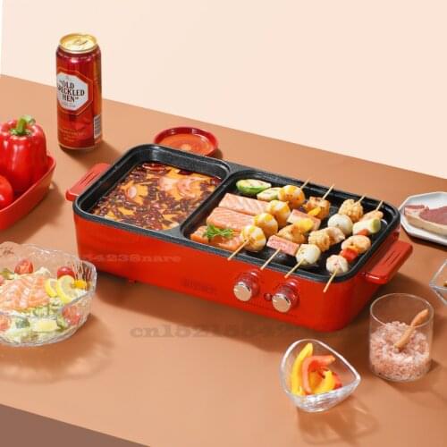 1360W/220V Multi-function Student Bakeware Household Soup Pot Barbecue All In One Ndependent Temperature Control Non Stick Pot