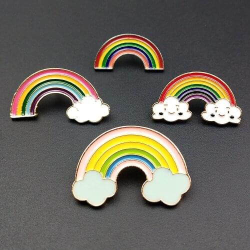 Fashion Rainbow Enamel Cartoon Pins Brooches Badges Bags Metal Cute Pin Gifts For Students Wholesale Jewelry Brooch For Hats