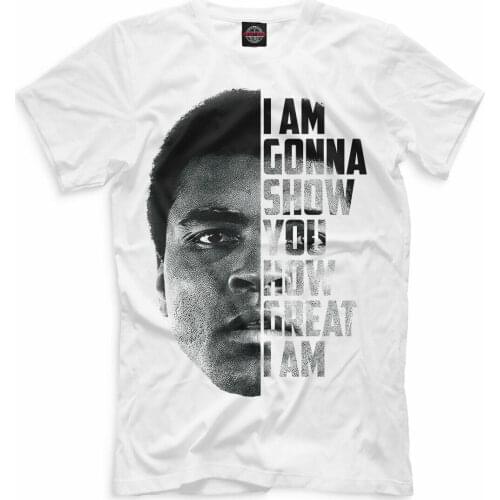 Muhammad Ali T-Shirt - Legendary Boxer White Tee Boxing Champ Fighter Muhammed Summer New T Shirt Men O-Neck Tops Tees T Shirts
