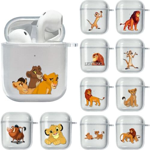 Disney Lion King Matata Soft Case For Apple Airpods 2 Cover Earphone Case Clear TPU Capa Cute Headset Box For airpod 1