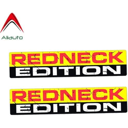 Aliauto 2 X Warning Car Sticker Redneck Edition Decal Accessories PVC for Jeep Renegade Turk Vw T4 Renault Clio Saab,15cm*3cm