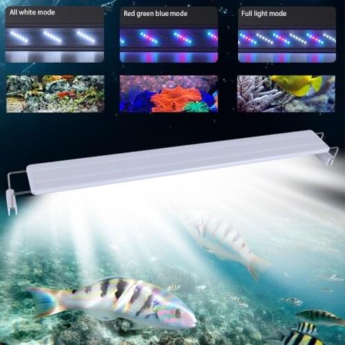 WRGB New 6 Row Super Slim LEDs Aquarium Lighting Aquatic Plant Light 17-70CM Extensible Dimmable Clip on Lamp For Fish Tank EU