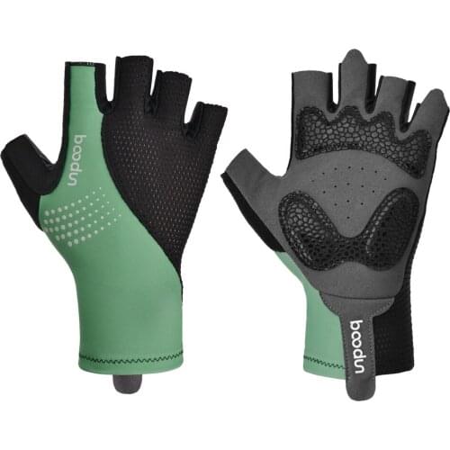 Outdoor Sport Gloves Anti-skid Cycling Half Finger Gloves Shock Absorbing Padded Weight Lifting Gloves Breathable Bicycle Mitten