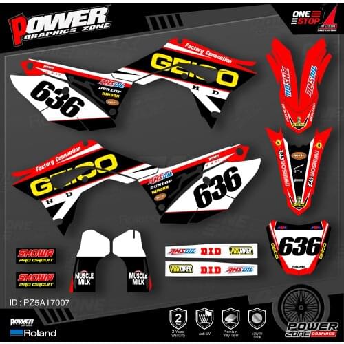 PowerZone Custom Team Graphics Backgrounds Decals Stickers Kit For HONDA 2018 2019 2020 CRF250R 2017 2018 2019 2020 CRF450 007