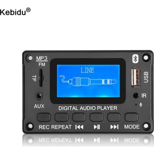 DC 5V 12V MP3 Decoder Board Bluetooth Car MP3 Player USB Recording Module FM AUX Radio With Lyrics Display For Speaker Handsfree
