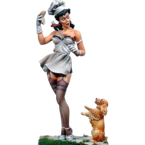 Poker Girl Hamburger lust 80mm 1/22 Resin Model Kit