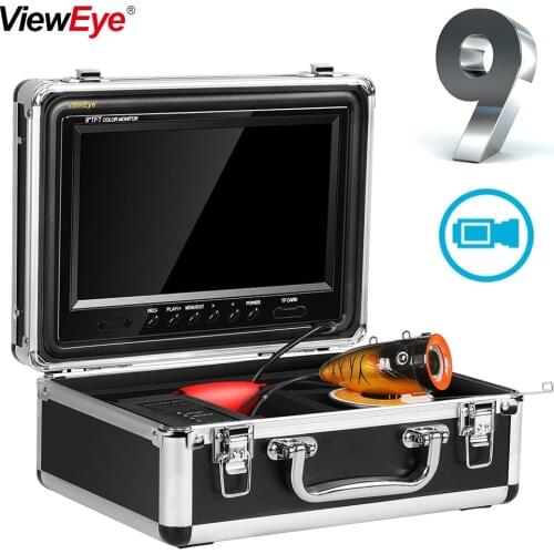 ViewEye Fish Finder Underwater 1000TVL 9" Color 12 LED Lights Controllable UnderWater Monitor Video Camera For Fishing Fishcam