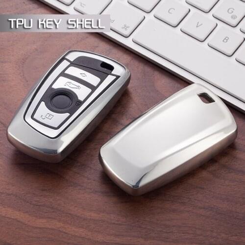 Silver Soft Protective key Case Shell Cover for BMW 11-16 1 3 4 5 6 Series