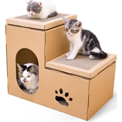 Pet cat supplies corrugated cat house double house cat scratch board cat claw toy cat nest